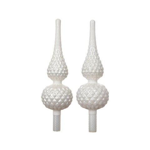 PUNTALE VETRO BIANCO PUNTA GLITTER H.30